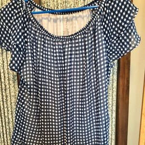 Gingham Blue/White Top